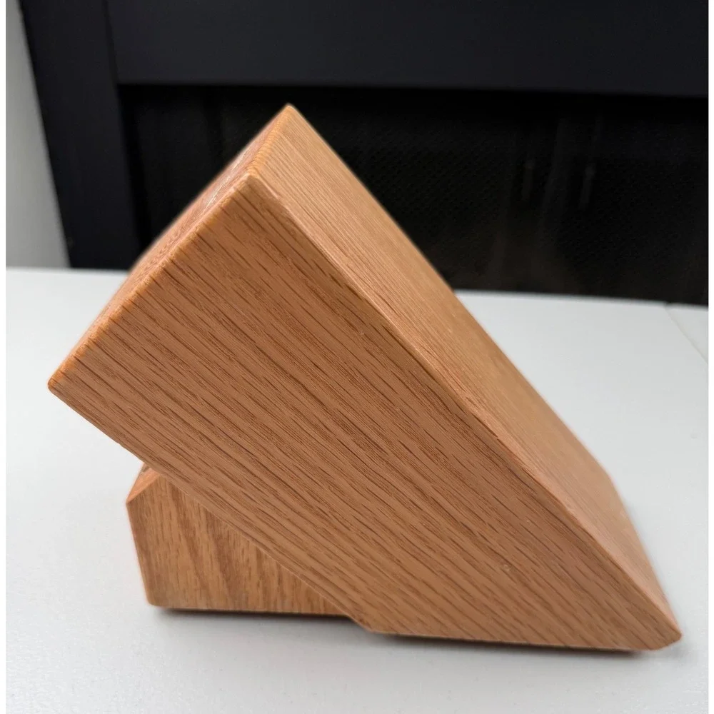 Cutco Oak Wood Knife‎ Block 8 Slot Slanted Cutlery Storage Made in USA Natural
